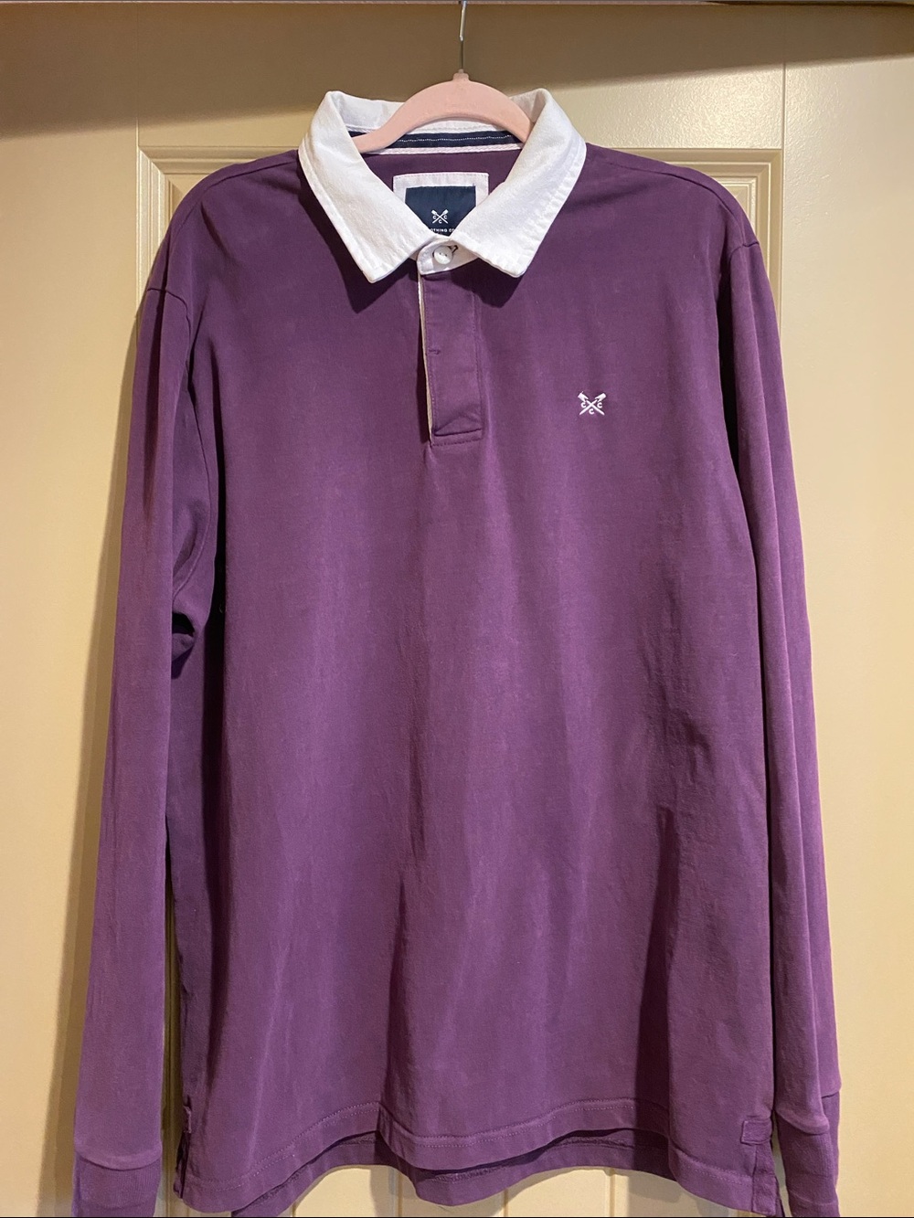 J Crew Clothing Company Unisex Purple Classic Long Sleeve Rugby Shirt XXL Cotton
